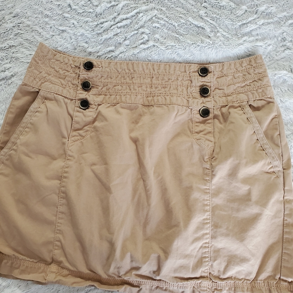 ZARA BASIC Tan Chino Mini Skirt womens XL -C2